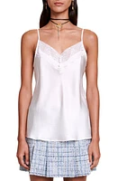 maje Leana Lace Edge Silk Camisole at Nordstrom,