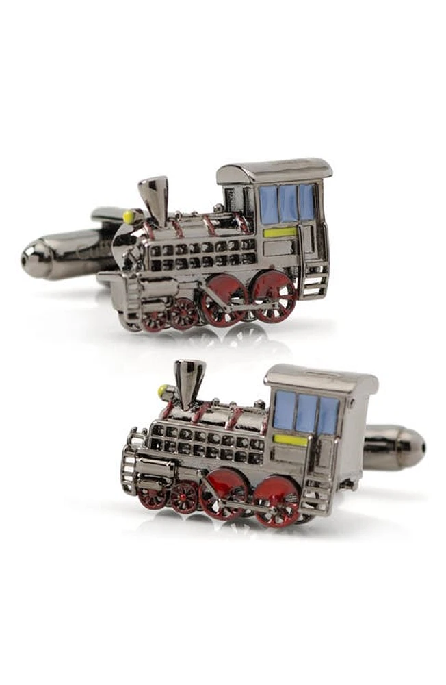 Cufflinks, Inc. 3D Steam Engine Cuff Links in Silver/Black at Nordstrom