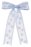 Petit Moments Scalloped Lace Hair Bow in Sky at Nordstrom