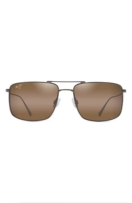 Maui Jim Aeko 55mm PolarizedPlus2 Aviator Sunglasses in Satin Sepia at Nordstrom