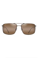 Maui Jim Aeko 55mm PolarizedPlus2 Aviator Sunglasses in Satin Sepia at Nordstrom