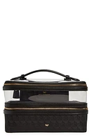 Anya Hindmarch Double Decker Logo Jacquard Makeup Case in Clear/Black at Nordstrom