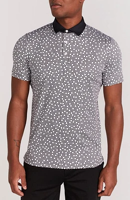 Redvanly Clyde Dot Print Polo Black at Nordstrom,