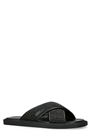 Kurt Geiger London Owen Raffia Slide Sandal Black at Nordstrom,