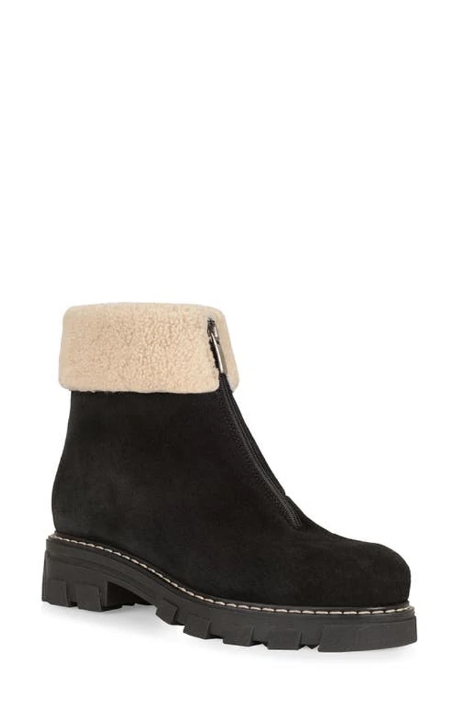 La Canadienne Abba Genuine Shearling Lined Waterproof Bootie Black Suede at Nordstrom,