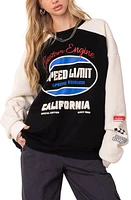 EDIKTED Fast Track Graphic Sweatshirt Black at Nordstrom,