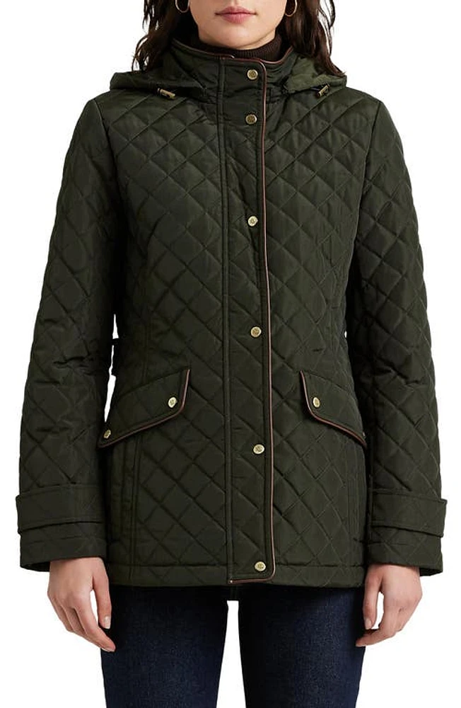 Lauren Ralph Quilted Hooded Jacket Litchfield Loden at Nordstrom,