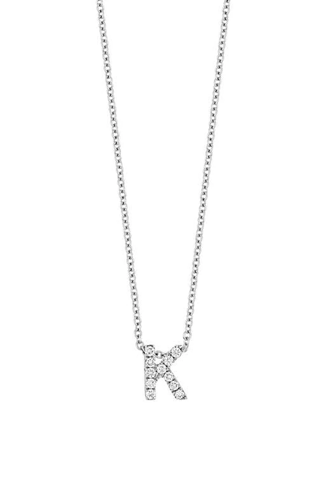 Bony Levy 18k Gold Pavé Diamond Initial Pendant Necklace in Gold - K at Nordstrom