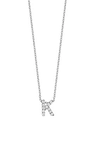 Bony Levy 18k Gold Pavé Diamond Initial Pendant Necklace in Gold - K at Nordstrom