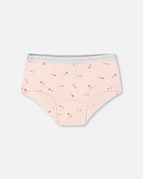 Deux Par Deux Girl's Organic Cotton Boyshort Pantie Pink Printed Flowers at Nordstrom