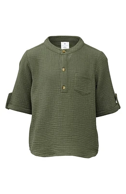 Snapper Rock Kids' Frankie Cotton Gauze Henley Top Green at Nordstrom,