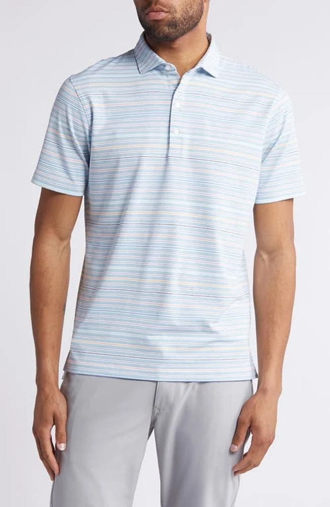 johnnie-O Fallon Stripe PREP-FORMANCE Polo Permafrost at Nordstrom,