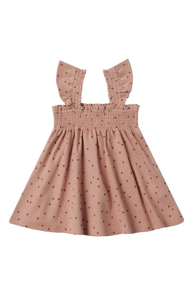 QUINCY MAE Dot Smocked Organic Cotton Dress & Bloomers Rose Polka at Nordstrom,