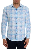 Robert Graham Dreamweaver Classic Fit Print Cotton Button-Up Shirt Teal at Nordstrom,