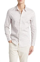 Ted Baker London Dunsop Slim Fit Ditsy Leaf Stripe Stretch Button-Up Shirt at Nordstrom,