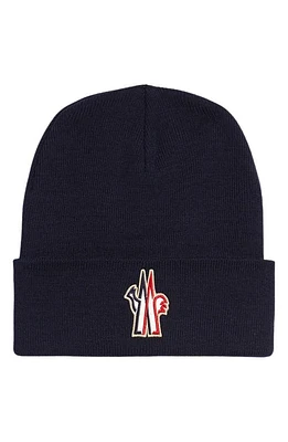 Moncler Grenoble Grenoble Logo Wool Beanie in Navy at Nordstrom