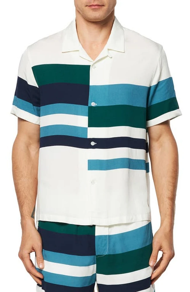 Sergio Tacchini Pennellata Camp Shirt Gardenia Multi at Nordstrom,