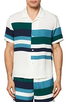 Sergio Tacchini Pennellata Camp Shirt Gardenia Multi at Nordstrom,