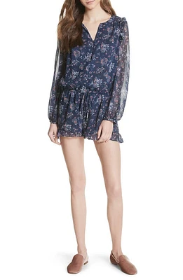 Joie Cherita Floral Silk Romper in Dark Navy at Nordstrom, Size Small