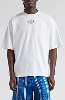 Off-White Bandana Embroidery Cotton Skate T-Shirt in White Black at Nordstrom, Size Xx-Large