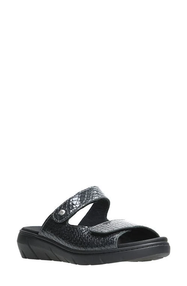 Wolky Cyprus Sandal Anthracite Mini Croco Leather at Nordstrom,