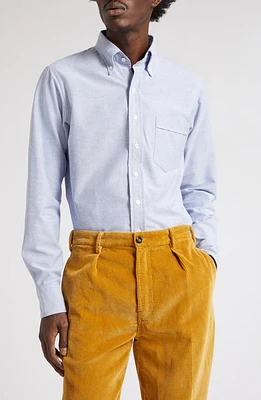 Drake's Oxford Cotton Button-Down Shirt Mid Blue at Nordstrom,