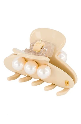 Alexandre de Paris Imitation Pearl Hair Clip in Beige at Nordstrom