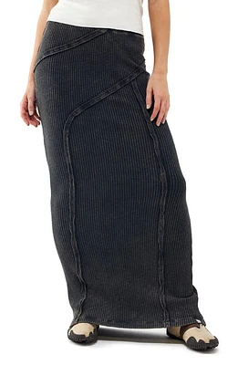 BDG Urban Outfitters Washed Rib Seam Detail Knit Maxi Skirt in Charcoal at Nordstrom, Size X-Small