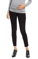 1822 Denim Re:Denim Frayed Hem Skinny Maternity Jeans Black at Nordstrom,