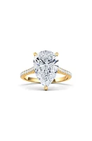 HauteCarat Pear Cut & Pavé Lab Created Diamond 18K Gold Ring in 18K Gold at Nordstrom