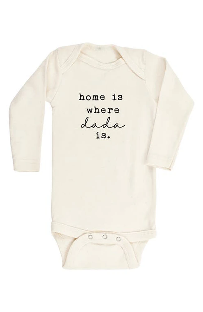 Tenth & Pine Home Is Where Dada Organic Cotton Bodysuit Natural at Nordstrom,