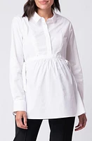 Seraphine Poplin Maternity/Nursing Shirt White at Nordstrom,