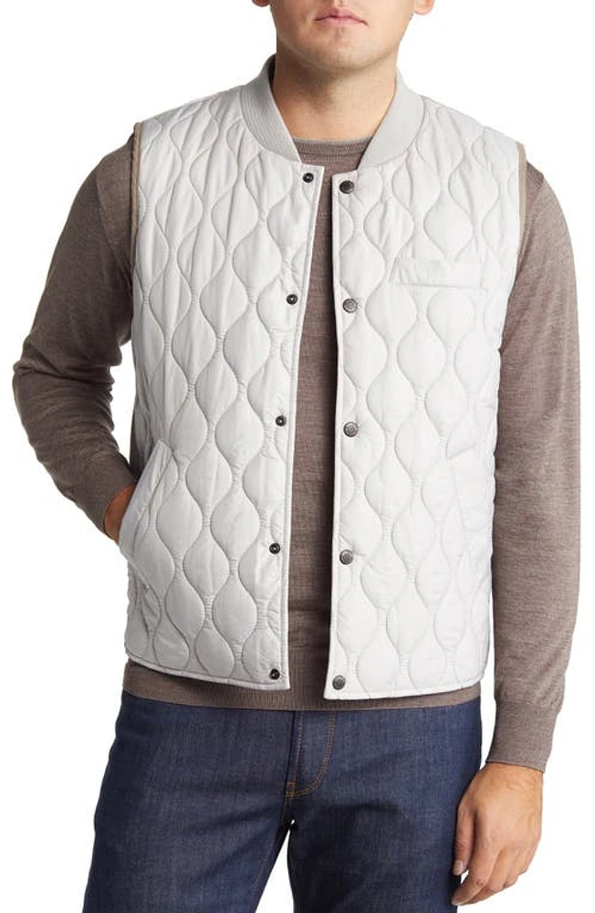 Stone Rose Water Repellent Puffer Vest Silver at Nordstrom,