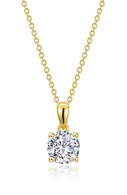 Lafonn Simulated Diamond Solitaire Pendant Necklace in White at Nordstrom