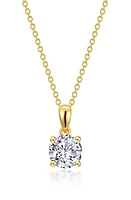 Lafonn Simulated Diamond Solitaire Pendant Necklace in White at Nordstrom