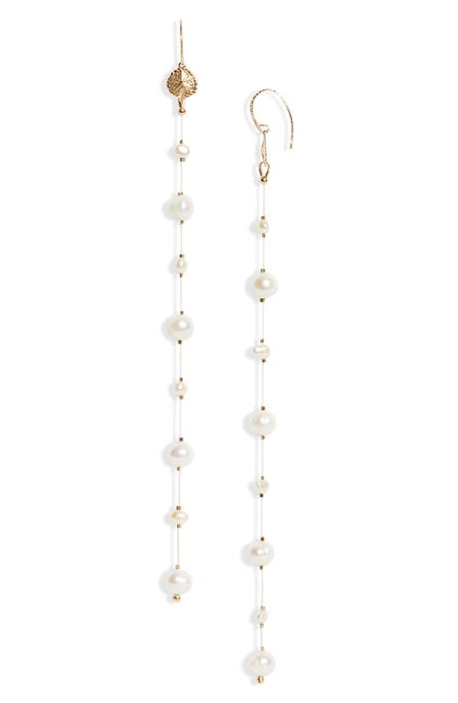 Isshi Desnuda Baroque Pearl Linear Earrings in Gold/pure Pearl at Nordstrom