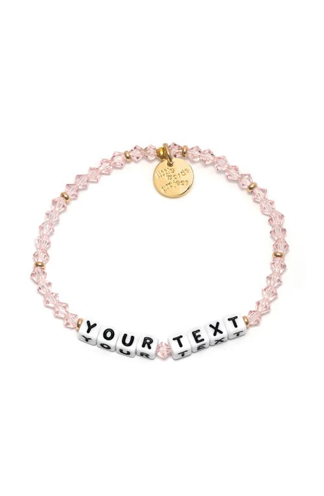 Little Words Project Rose Crystal Custom Beaded Stretch Bracelet in Pink at Nordstrom