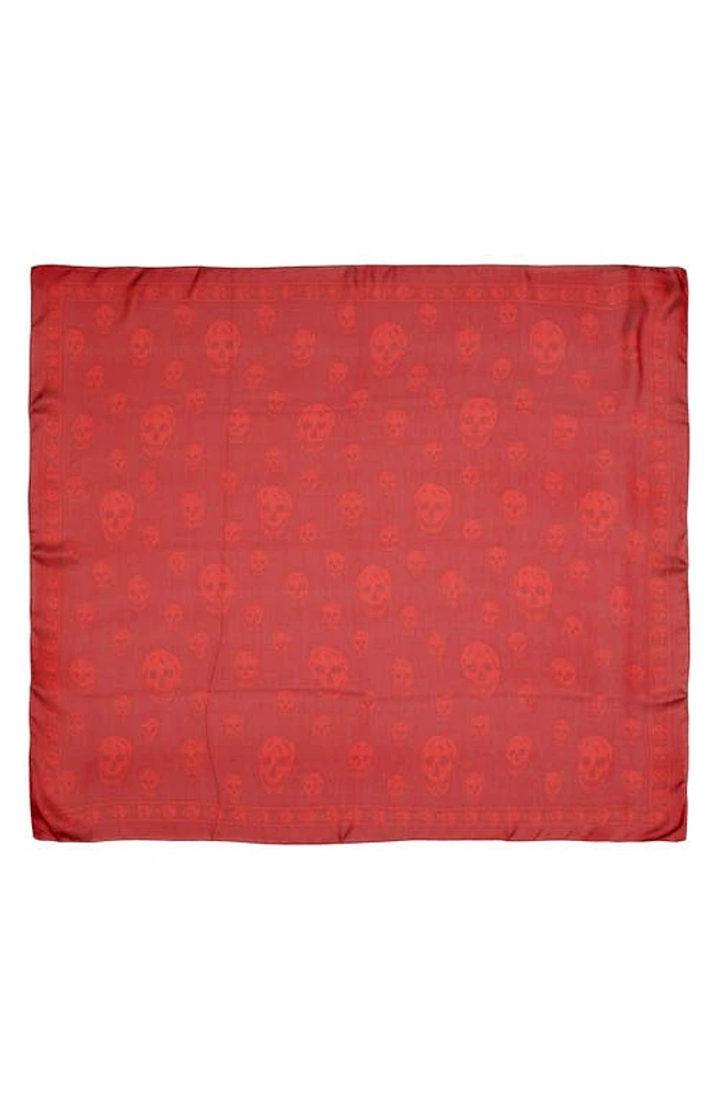 Alexander McQueen Skull Silk Scarf in 6274 Dark Red/Welsh Red at Nordstrom