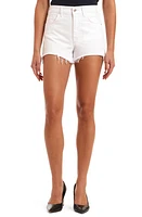 Mavi Jeans Rosie High Waist Distressed Cutoff Denim Shorts White Ripped Str at Nordstrom,