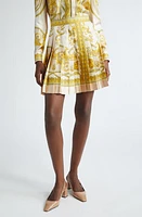 Versace Coupe des Dieux Silk Pleated Skirt 5K520-Beige Light Beige Gold at Nordstrom, Us