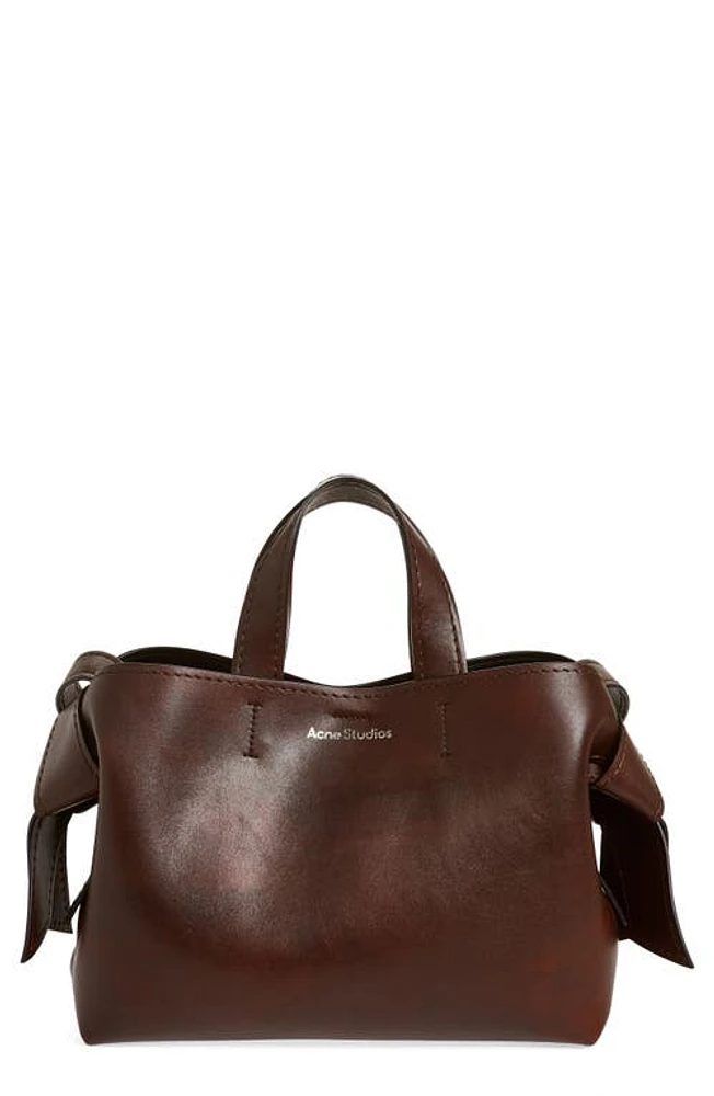 Acne Studios Musubi Leather Tote in Dark Brown at Nordstrom