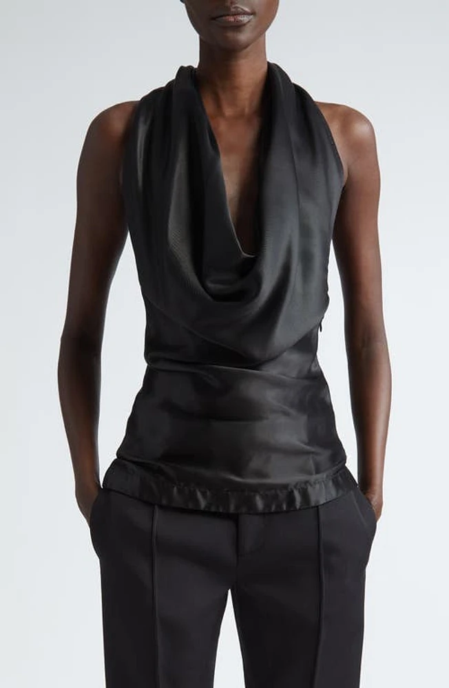 Bottega Veneta Satin Twill Halter Top Black at Nordstrom, Us