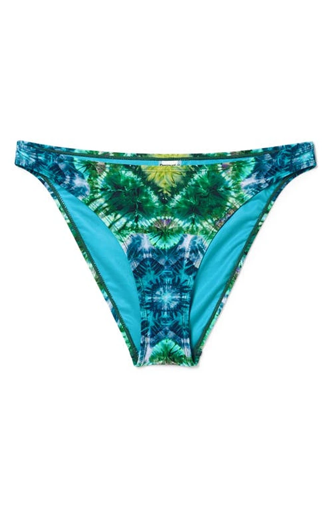 Desigual Tavolara High Cut Bikini Bottoms Green at Nordstrom,