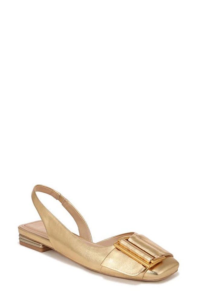 Sarto by Franco Tracy Slingback Square Toe Flat Gold at Nordstrom,