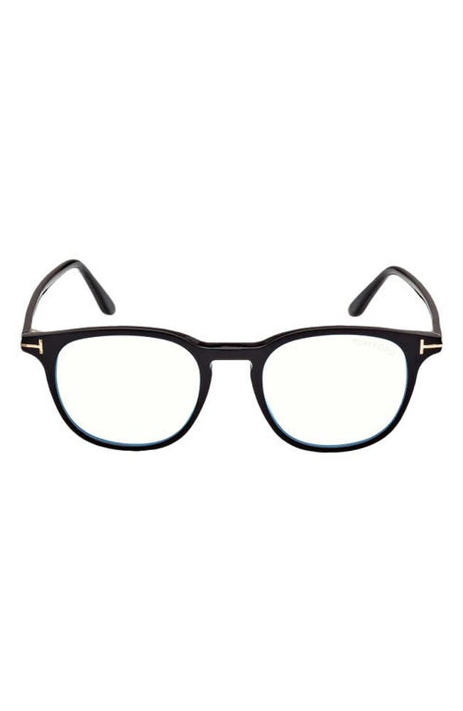 TOM FORD 50mm Blue Light Blocking Glasses in Shiny at Nordstrom