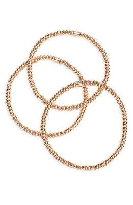 ROXANNE ASSOULIN The Corduroy Bunch Set of 3 Beaded Stretch Bracelets in Shiny Gold at Nordstrom