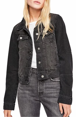 Free People We the Rumors Denim Jacket Black at Nordstrom,