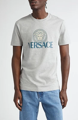 Versace Medusa Cotton Jersey Graphic T-Shirt Light Grey at Nordstrom,