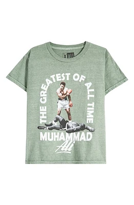 Philcos Kids' Muhammad Ali Cotton Graphic T-Shirt Green Pigment at