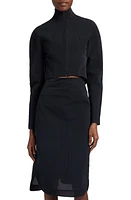 Alaïa Funnel Neck Crop Jacket Noir at Nordstrom, Us